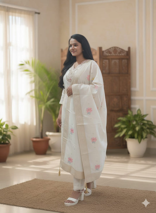 Ivory Dola Silk Suit Set