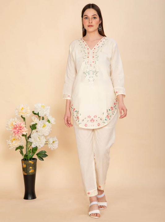 FLORAL CREAM HARMONY CO-ORD SET NAMOSTRI