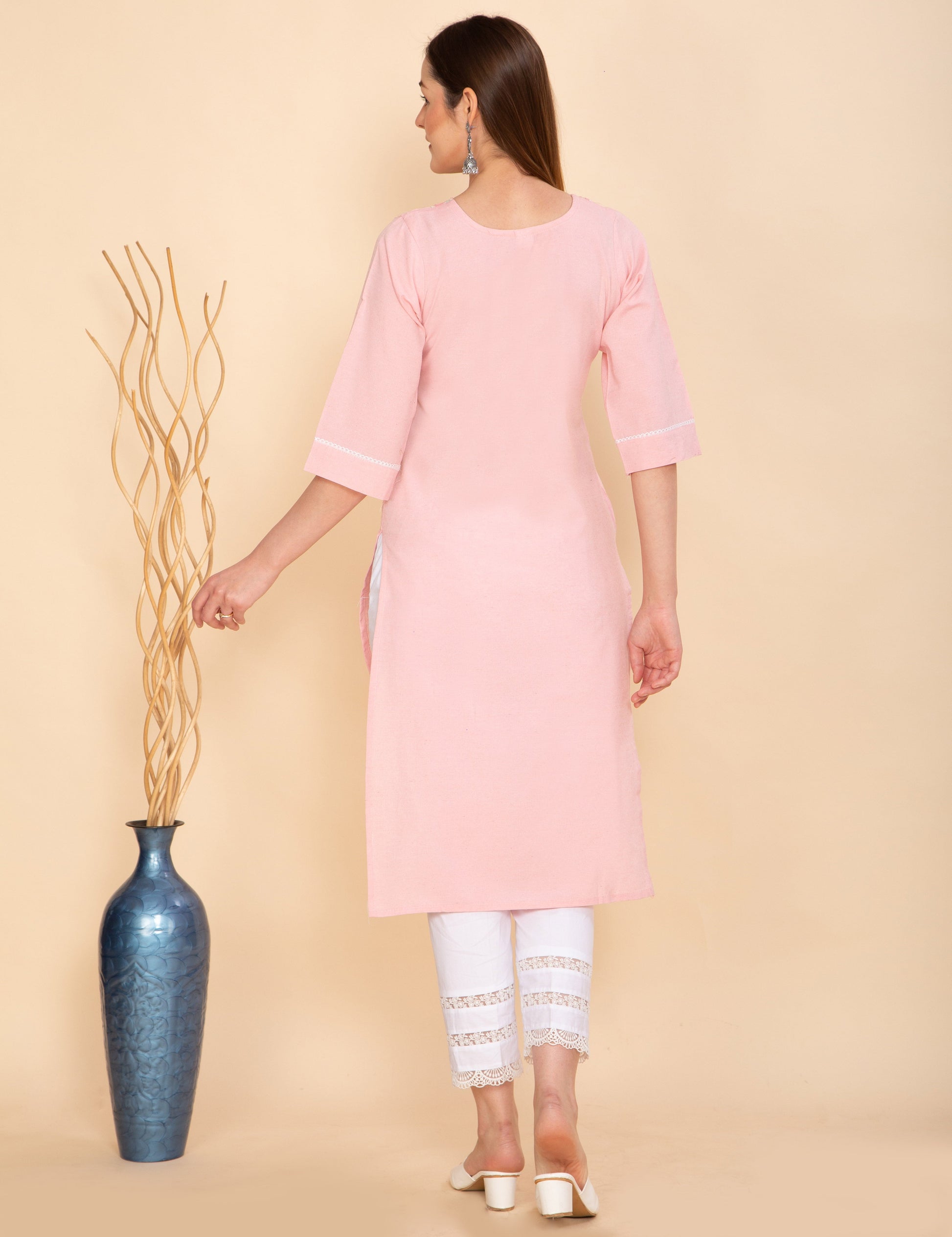 BLOSSOM PINK COTTON KURTA NAMOSTRI