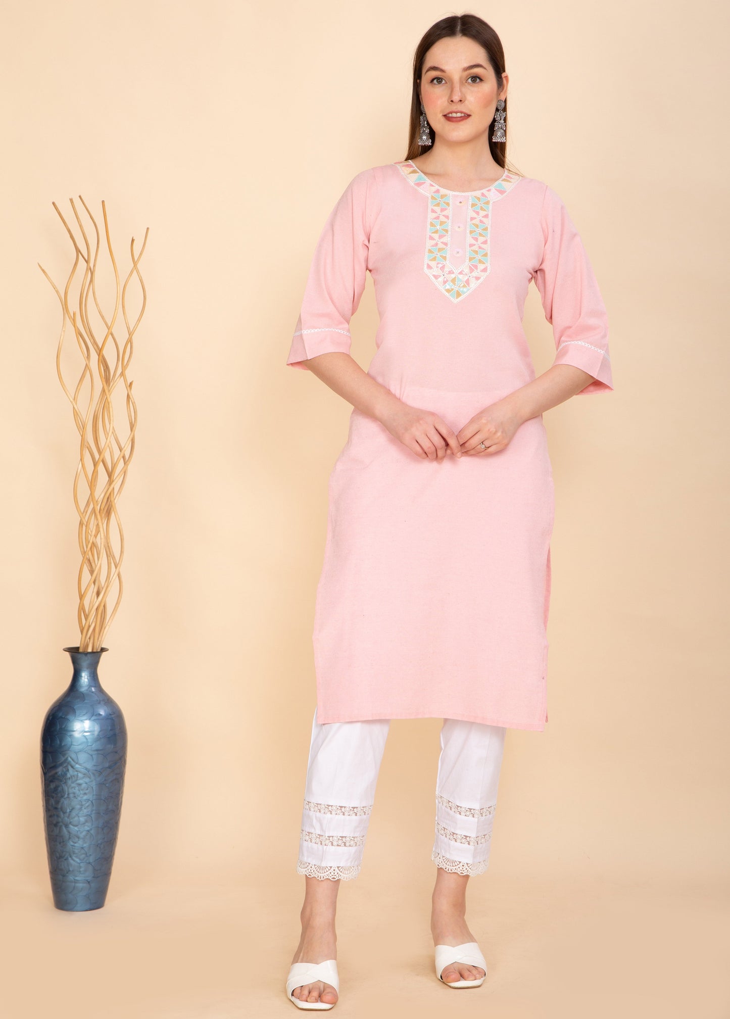 BLOSSOM PINK COTTON KURTA NAMOSTRI