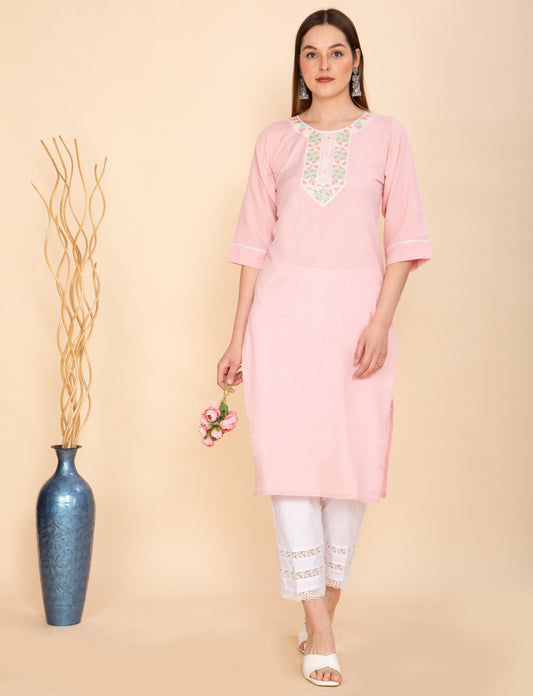 BLOSSOM PINK COTTON KURTA NAMOSTRI
