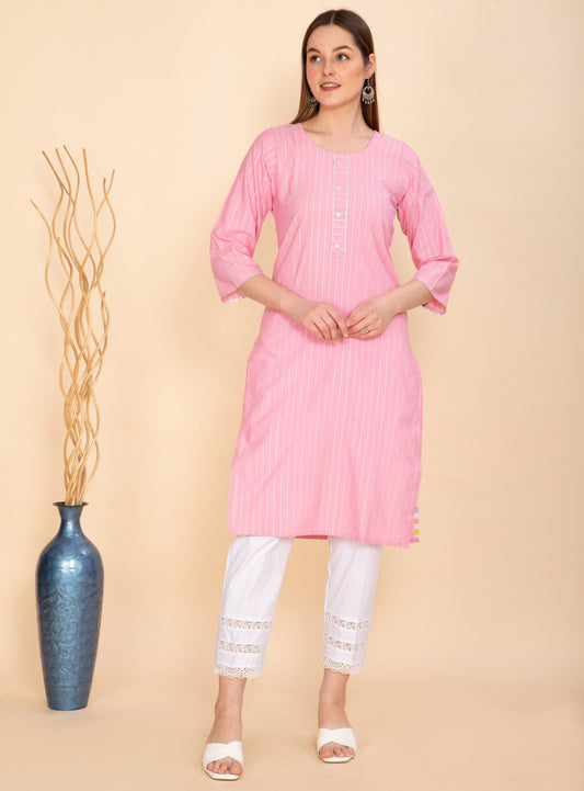 BLUSH ELEGANCE COTTON KURTA NAMOSTRI