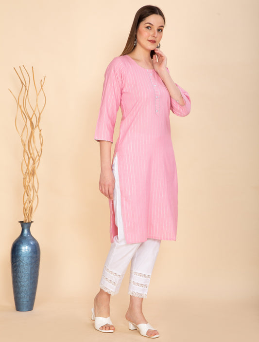 BLUSH ELEGANCE COTTON KURTA NAMOSTRI