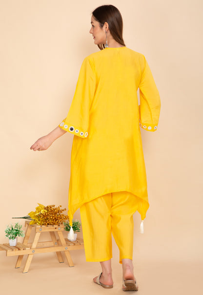 MUSTARD SUNSHINE MIRROR WORK CO-ORD SET