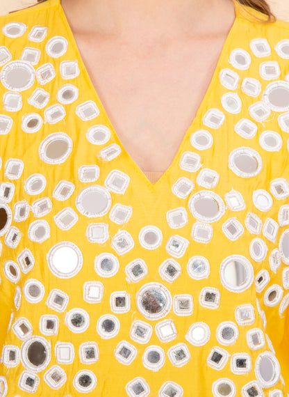 MUSTARD SUNSHINE MIRROR WORK CO-ORD SET