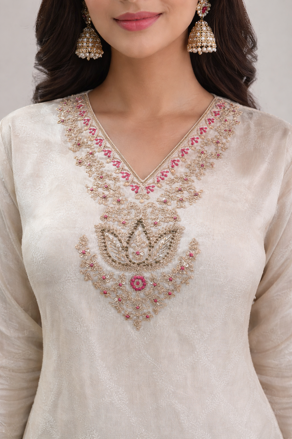 Ivory Dola Silk Suit Set