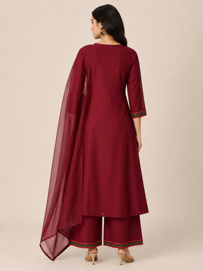 Wine Grace A-Line Suit Set
