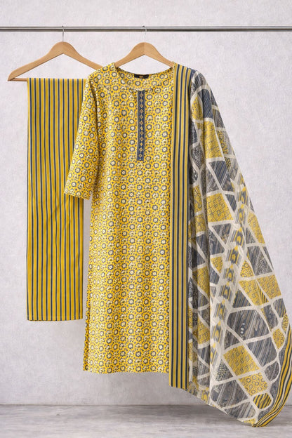 Yellow Floral Printed Suit Set