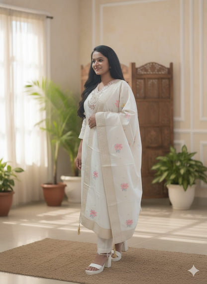 Ivory Dola Silk Suit Set